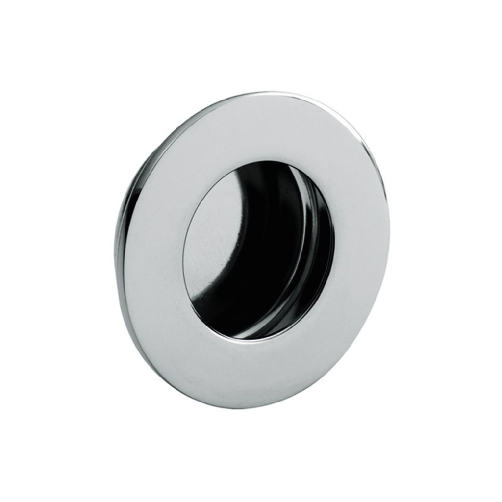 Circular Flush Handle 78mm Ø – Polished Stainless Steel 