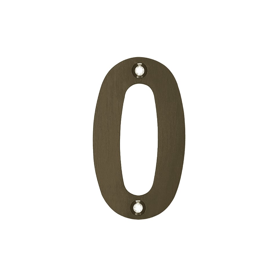 Numeral 0 – Available in 50mm, 75mm & 100mm – Adonic Matt Bronze