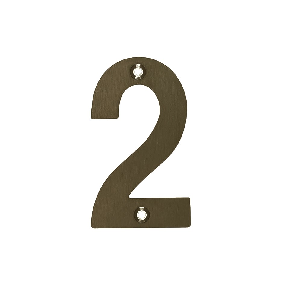 Numeral 2 – Available in 50mm, 75mm & 100mm – Adonic Matt Bronze