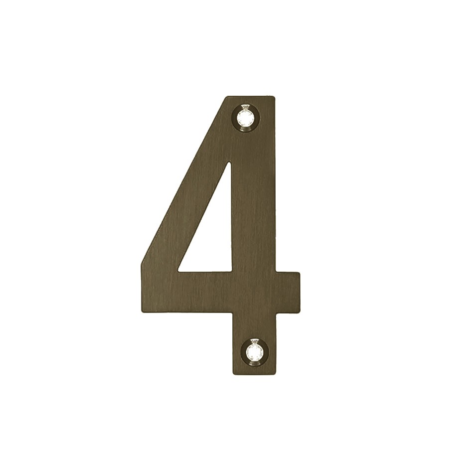Numeral 4 – Available in 50mm, 75mm & 100mm – Adonic Matt Bronze