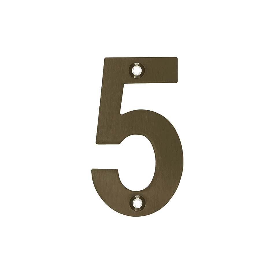 Numeral 5 – Available in 50mm, 75mm & 100mm – Adonic Matt Bronze