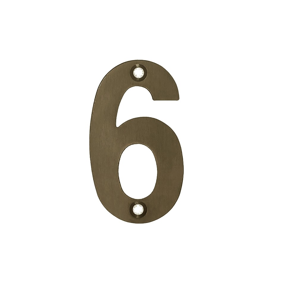 Numeral 6 – Available in 50mm, 75mm & 100mm – Adonic Matt Bronze