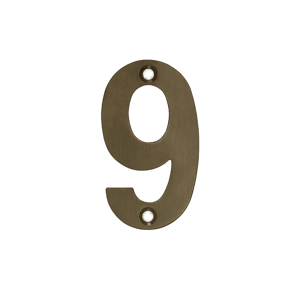 Numeral 9 – Available in 50mm, 75mm & 100mm – Adonic Matt Bronze