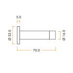 70mm Projection Wall or Skirting Mounted Door Stop on Rose – Adonic Matt Bronze