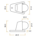 Heavy Duty Floor Mounted Door Stop – Adonic Matt Bronze