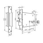 Chubb 3J60 5 Detainer Horizontal Mortice Lock