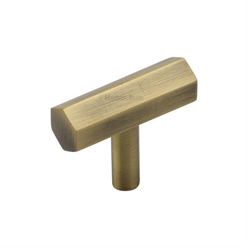 M Marcus Heritage Brass Hexagon Bar Cabinet Knob 41mm