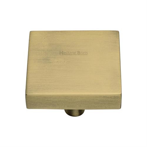 M Marcus Heritage Brass Cabinet Knob Square Design 38mm