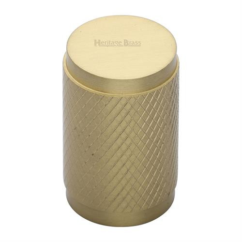 M Marcus Heritage Brass Cabinet Knob Cylindric Knurled Design 21mm 