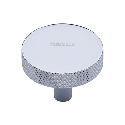 M Marcus Heritage Brass Cabinet Knob Knurled Disc Design 32mm 