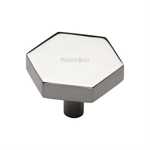 Heritage Brass Cabinet Knob Hexagon Design – 38mm Ø