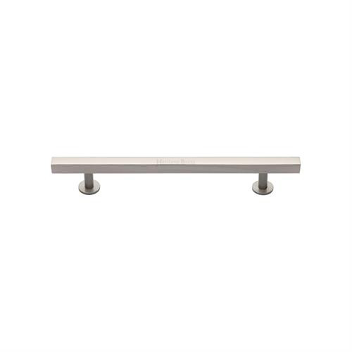 M Marcus Heritage Brass Square Cabinet Pull Handle with Footings 128mm Centre to Centre