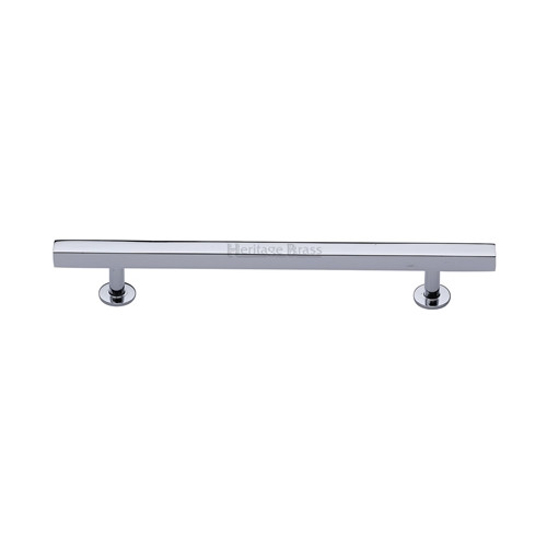M Marcus Heritage Brass Square Cabinet Pull Handle with Footings 160mm Centre to Centre
