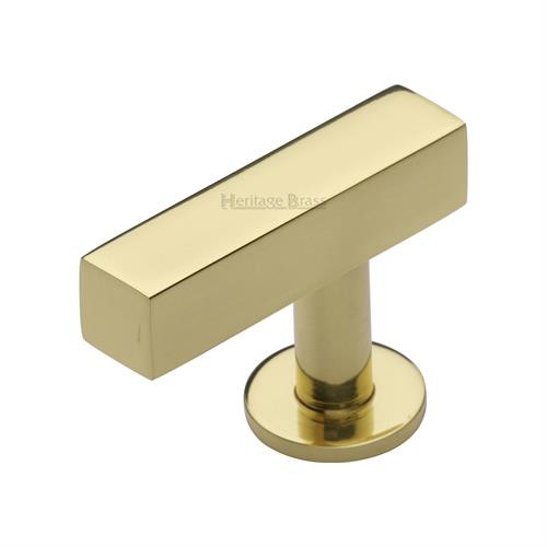 Heritage Brass Cabinet Knob Offset Square Design – 44mm Ø