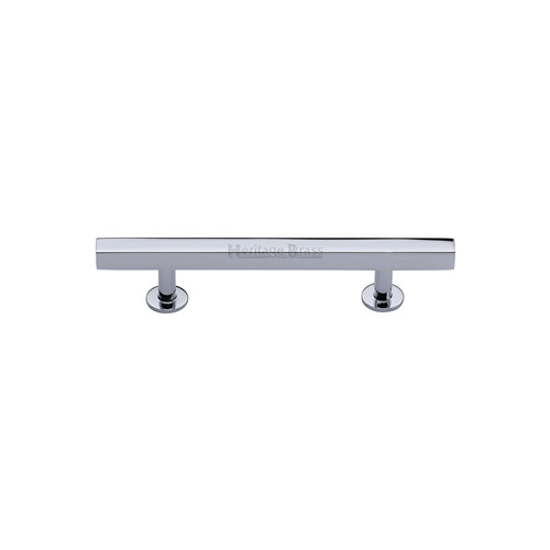 M Marcus Heritage Brass Square Cabinet Pull with Footings 96mm Centre to Centre