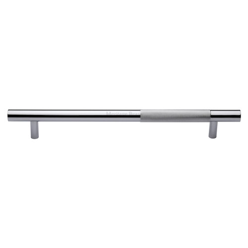 Heritage Brass Door Pull Handle Bar Knurled Design – 355mm Centre to Centre