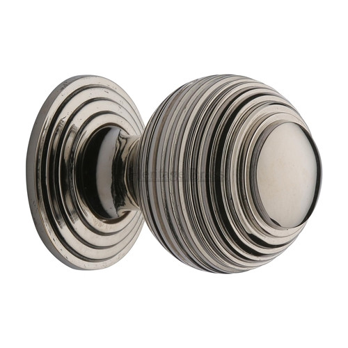 M Marcus Heritage Brass Reeded Design Cupboard Knob with base 38mm 