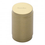 M Marcus Heritage Brass Cabinet Knob Cylindric Ribbed Design 21mm 