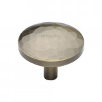 M Marcus Heritage Brass Cabinet Knob Hammered Design 38mm 