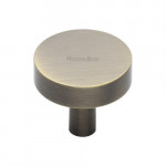 M Marcus Heritage Brass Cabinet Knob Disc Design 32mm 