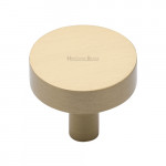 M Marcus Heritage Brass Cabinet Knob Disc Design 32mm 