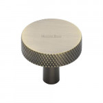 M Marcus Heritage Brass Cabinet Knob Knurled Disc Design 32mm 