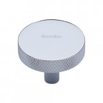 M Marcus Heritage Brass Cabinet Knob Knurled Disc Design 32mm 