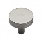 M Marcus Heritage Brass Cabinet Knob Knurled Disc Design 32mm 