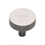 M Marcus Heritage Brass Cabinet Knob Knurled Disc Design 32mm 