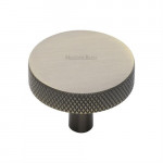 M Marcus Heritage Brass Cabinet Knob Knurled Disc Design 38mm 