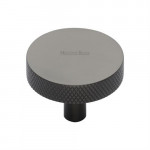 M Marcus Heritage Brass Cabinet Knob Knurled Disc Design 38mm 