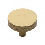 M Marcus Heritage Brass Cabinet Knob Knurled Disc Design 38mm 