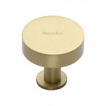 Heritage Brass Cabinet Knob Disc Design with Base – 32mm Ø