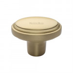 M Marcus Heritage Brass Cabinet Knob Stepped Oval Design 41mm 