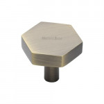 M Marcus Heritage Brass Cabinet Knob Hexagon Design 32mm 