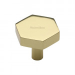 M Marcus Heritage Brass Cabinet Knob Hexagon Design 32mm 