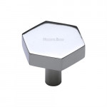 M Marcus Heritage Brass Cabinet Knob Hexagon Design 32mm 