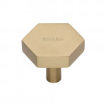 M Marcus Heritage Brass Cabinet Knob Hexagon Design 32mm 