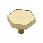 M Marcus Heritage Brass Cabinet Knob Hexagon Design 38mm 