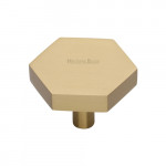 M Marcus Heritage Brass Cabinet Knob Hexagon Design 38mm 