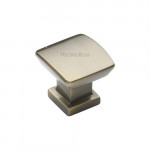 M Marcus Heritage Brass Cabinet Knob Plinth Design with Base 25mm 