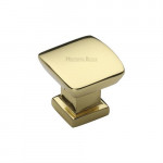 M Marcus Heritage Brass Cabinet Knob Plinth Design with Base 25mm 