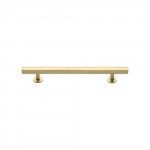 Heritage Brass Square Cabinet Pull Handle with Footings – 128mm Centre to Centre