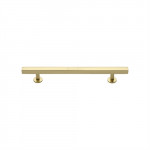 M Marcus Heritage Brass Square Cabinet Pull Handle with Footings 128mm Centre to Centre