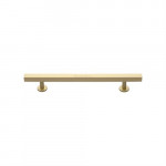 M Marcus Heritage Brass Square Cabinet Pull Handle with Footings 128mm Centre to Centre