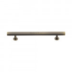 M Marcus Heritage Brass Square Cabinet Pull Handle with Footings 160mm Centre to Centre