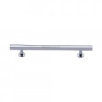 M Marcus Heritage Brass Square Cabinet Pull Handle with Footings 160mm Centre to Centre
