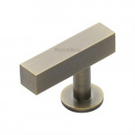 M Marcus Heritage Brass Cabinet Knob Offset Square Design 44mm 