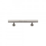 M Marcus Heritage Brass Square Cabinet Pull with Footings 96mm Centre to Centre