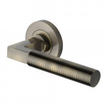 M Marcus Heritage Brass Lever Handle on Rose Spectral Design